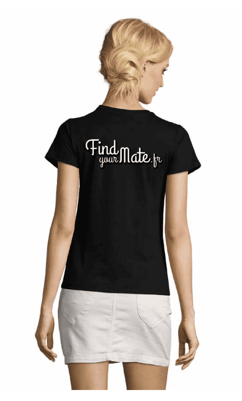 T-shirt Noir FindyourMate Femme